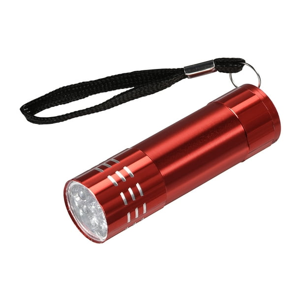 UV Mini 9 LED Aluminum Flashlight Blacklight AAA Battery Not Included Red 