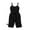 Black, variant on Coerni Baby Girl Romper Summer Short Jumpsuit V-neck Adjustable Spaghetti Straps Side Pockets Outfits 1 to 4 Years Old