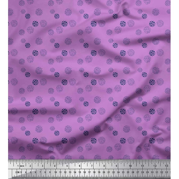 Soimoi Moss Georgette Fabric Circles Brush Stroke Print Sewing Fabric Yard 42 Inch Wide