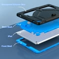 thumbnail image 2 of Dteck Kids Case for iPad 9th 8th 7th Generation 10.2 inch,Heavy Duty Shockproof Silicone Rugged Hybrid Hard PC Kickstand Protective Cover with Pencil Holder for iPad 10.2" 2021/2020/2019,Black+Blue, 2 of 8