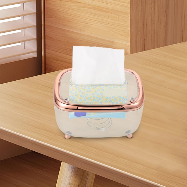unbranded Soporte Para Pañuelos Multifuncional De Plástico Duradero Compacto Color Oro Rosa