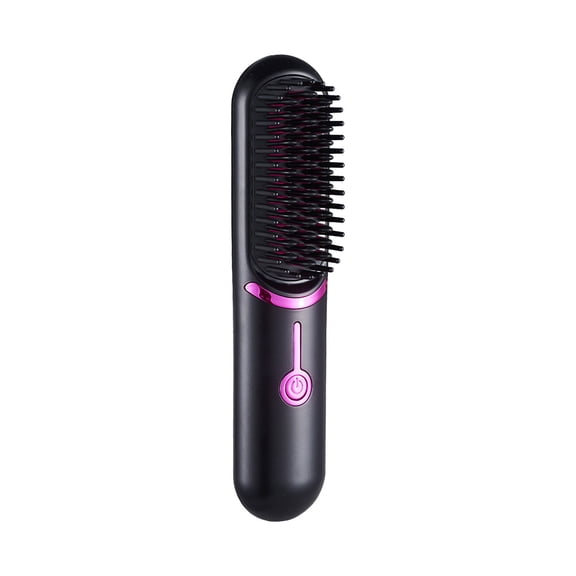 Kyusrd Mini Hair Straightener Brush Portable Hair Straightener Comb With USB Charging For Women Negative Hair Straightener Brush Scald And Auto off