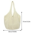 thumbnail image 2 of Women Crochet Tote Bag Fashion Knitted Bag Summer Mesh Beach Bag (White) Shoulder Bags for Women, 2 of 10