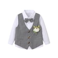 thumbnail image 5 of Jamsmile Toddler Boys Outfits Sets Long Sleeve Shirts + Vests And Pants Outfits Autumn 3 Piece Kids Boys Gentleman Style Sets, 5 of 9