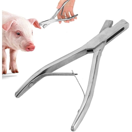 ABCISI Livestock Ear Tag Plier U Shaped Sheep Ear Tag Pliers Ear Notcher Hole Tongs Animal Identify Tool Pig Ear Tag Needle Puncher for Farm Animals Livestock Supplies