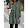 thumbnail image 4 of Long Sleeve Shirts for Women Long Sweaters with Pockets Tunic Tops Loose Fit Dark Green L, 4 of 8