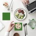 thumbnail image 1 of RYLABLUE Happy St. Patrick's Day Clover Set of 4 Coaster for Drinks, Absorbent Ceramic Stone Coasters Cup Mat with Cork Base for Home Kitchen Room Coffee Table Bar Decor, 1 of 4