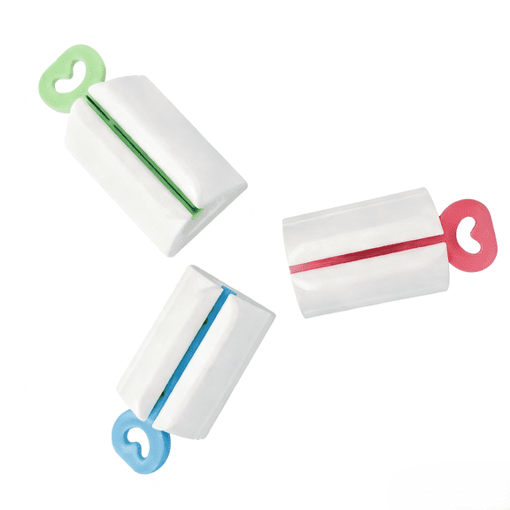 3 Count Toothpaste Squeezer Roller, Tube Squeezer & Toothpaste Holder Stand, Easy Dispenser for Bathroom Vanity Countertop Organizer, Multi Color