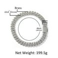 thumbnail image 2 of UWIN Collier Chaîne Cubaine 20mm Miami Prong 3 Rangées Micro Pavé Glacé Zircon Cubique Rond Mode Hip Hop Bijoux pour Cadeau, 2 of 7