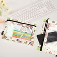 thumbnail image 4 of Cute Frog with Cake 2 Pack Pencil Pouch for 3 Ring Binder Smooth Zipper Folders with Pockets Clear Window Pencil Case, 4 of 6