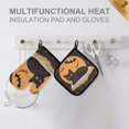 thumbnail image 4 of Yayeee Oven Mitts and Pot Holder Set of 2 Heat Resistant Kitchen Gloves Baking Hot Pad, Orange Halloween Cat, 4 of 5