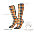 thumbnail image 4 of Yiaed Warm Orange Plaid Print Great elasticity Adult Stockings Sports socks for Men and Women, 4 of 6