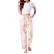 thumbnail image 2 of Pantalones de lounge para mujeres INSPIRE CHIC con patrón de puntos florales, pantalones de pierna ancha, cintura elástica con bolsillo, pijama de noche color amarillo, 2 of 6