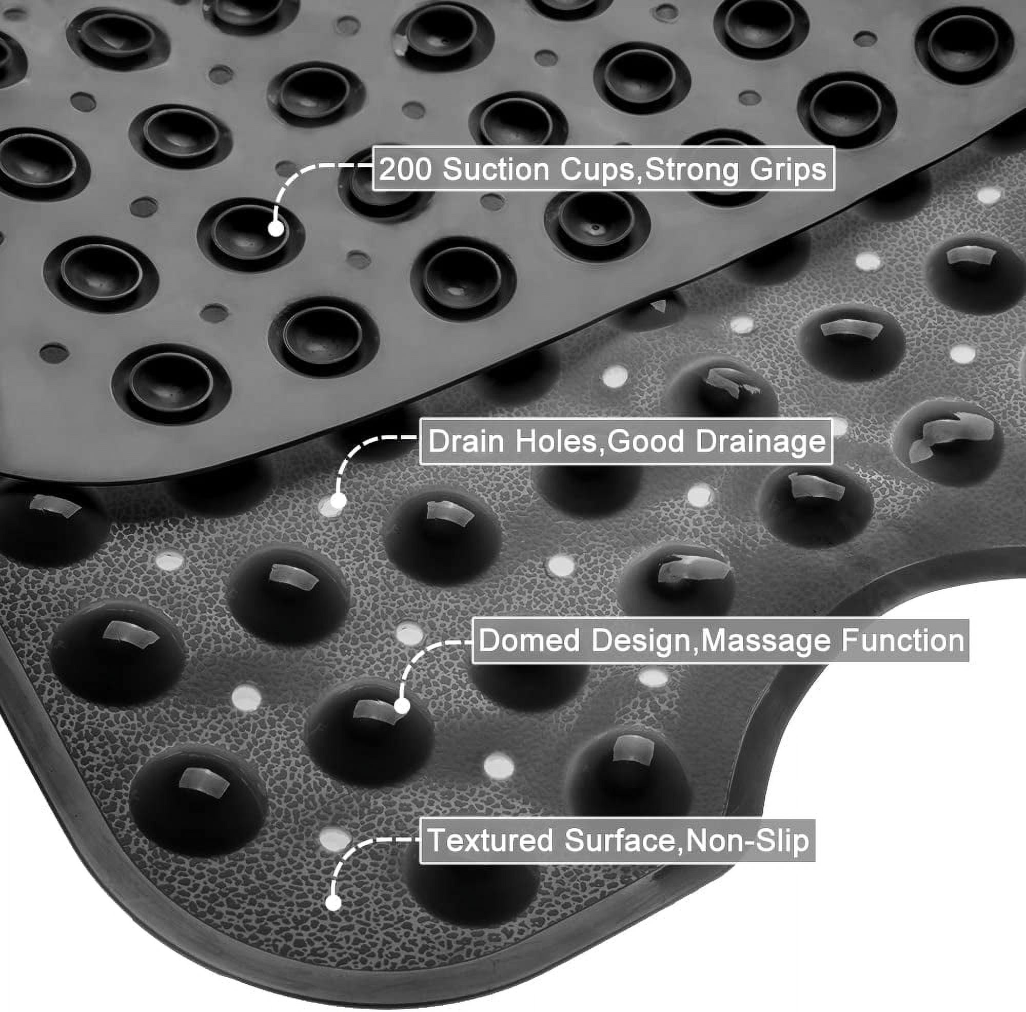 Sanmadrola 2 Pack Bath Mat Extra Large 40 x 16 Inch Non Slip Bathtub Shower Mat Extra Long Bathroom Mats for Tub Nonslip Anti Slip Bathmats Black