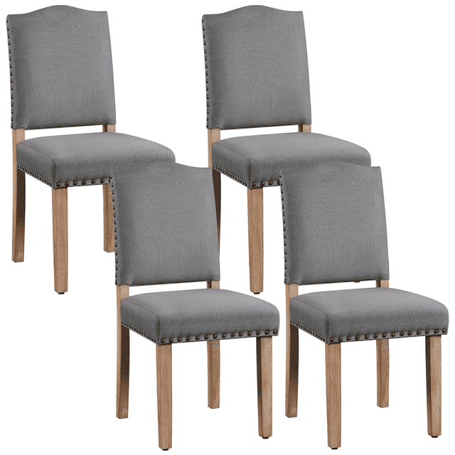 Topeakmart 4pcs Upholstered Kitchen Dining Chairs with Nailhead Trim