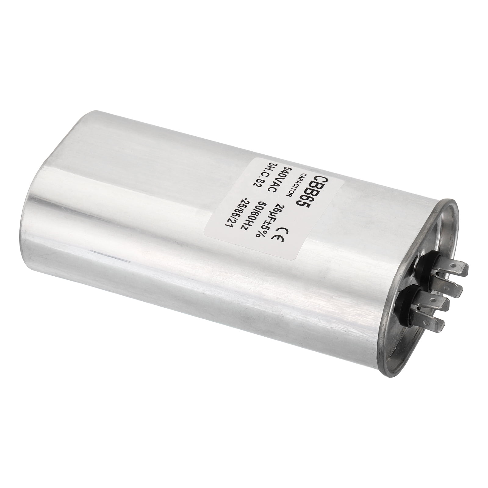 Uxcell CBB65 26uF Run Capacitor,26mfd 1Pcs AC 540V Aluminum Case with 2 Terminal