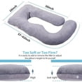 thumbnail image 2 of Toytexx Oreiller de Grossesse en Forme de U avec Housse en Velours Amovible, Rembourrage en Coton PP Ajustable, Gris, Oreiller de Soutien pour Tout le Corps pour Dormir sur le Côté et Confort de Maternité, 2 of 7