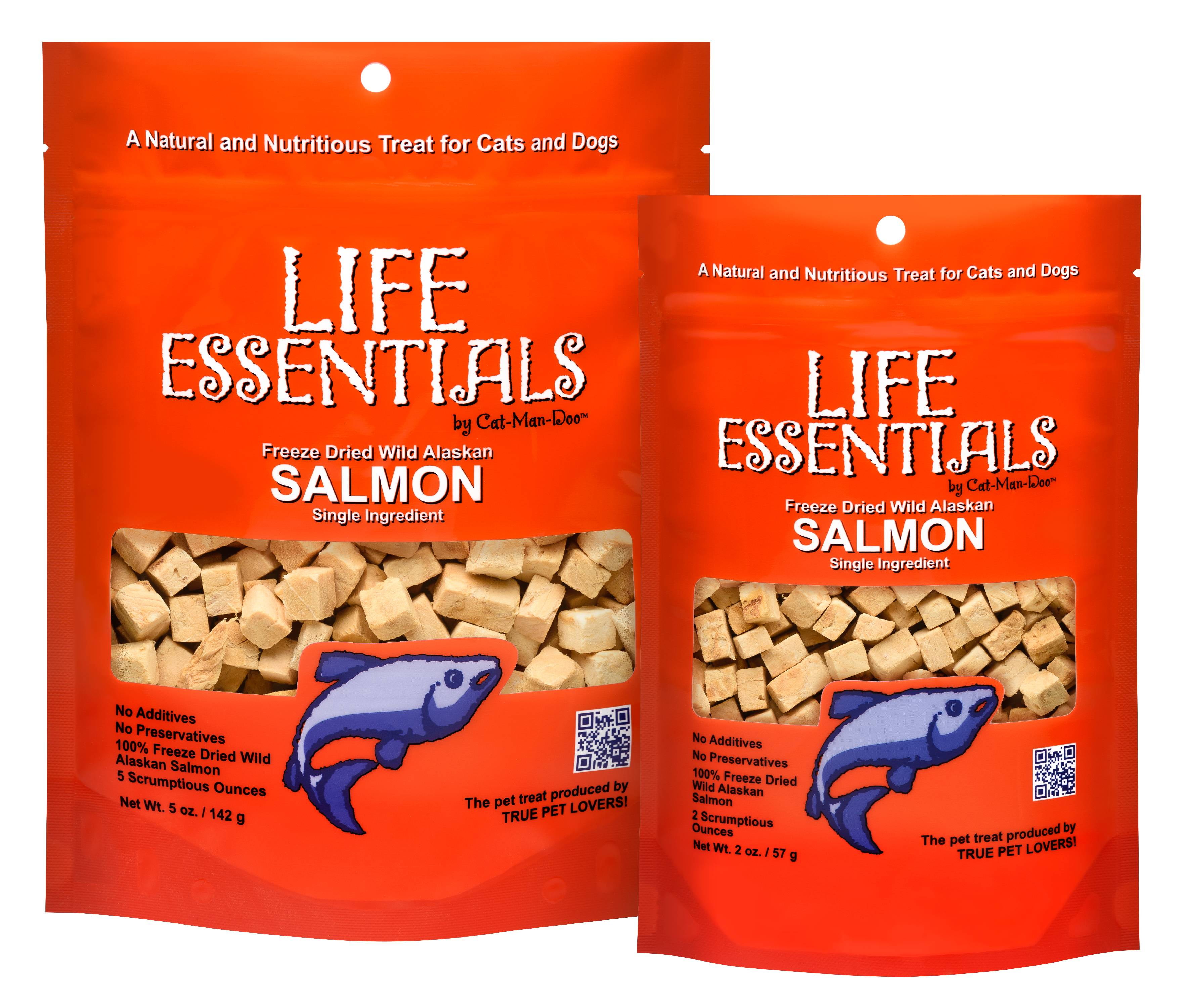 Life Essentials Freeze Dried Wild Alaskan Salmon Dog  Cat Treats, oz.  bag