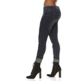 thumbnail image 2 of Cover Girl Jeans Juniors Low Rise Waisted Butt Shaping Skinny Whisker Wash Dark Blue Size 7, 2 of 10