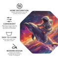 thumbnail image 4 of Pofeuu Astronaut Dolphin Print Leather Coasters Set of 6, Round Cups Mugs Mat Pad for Home Kitchen Heat Resistant Drink Coasters,Octagon, 4 of 7