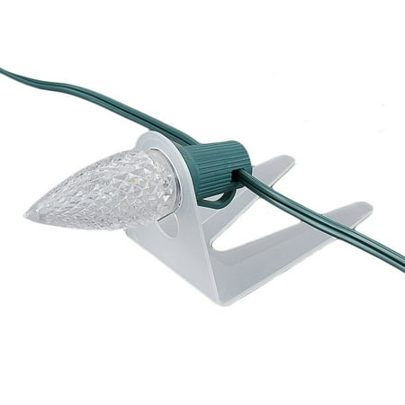 Novelty Lights 39001 Shingle Tab Christmas Light Clip, C7/C9 Base, PVC Plastic, 50 (Best Christmas Light Clips)