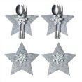 thumbnail image 1 of Soporte para utensilios de mesa cubiertos cuchillos tenedores y cucharas paquete de 4 (gris) JShteea Libre de BPA, 1 of 9