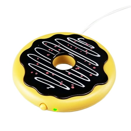 

Yesbay Doughnut Shape USB Heating Thermal Insulation Coffee Cup Mug Pad Warmer Mat Yellow