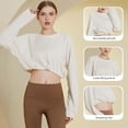 thumbnail image 2 of Long Sleeve Crop Tops Workout Athletic Gym Sweat Shirts Cropped Casual Sweatshirts for Women, 2 of 8
