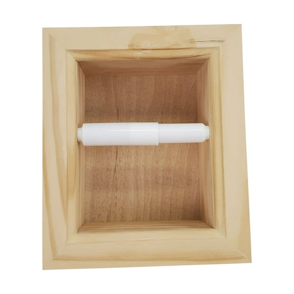 Typhon Recessed Solid Wood Toilet Paper Holder 7 x 8.5, Unfinished