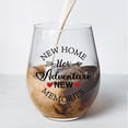 thumbnail image 3 of New Memories Funny Wine Glass, 15 Ounces, Transparent, Casual, Reusable, Housewarming Gift for Homeowner, Congrats Home Sweet Party Gifts Men, Women, Family & Friends, 3 of 3