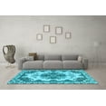 thumbnail image 3 of Ahgly Company Indoor Square Persian Light Blue Bohemian Area Rugs, 7' Square, 3 of 4