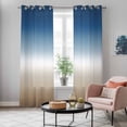 thumbnail image 5 of Navy Blue Beige Ombre Cream Kitchen Curtains 84 Inch Length, Modern Abstract Art Aesthetics Grommet Top Bedroom Living Room Curtains, Light Filtering Cafe Curtain Drapes 2 Panels Set 84''x84'', 5 of 9