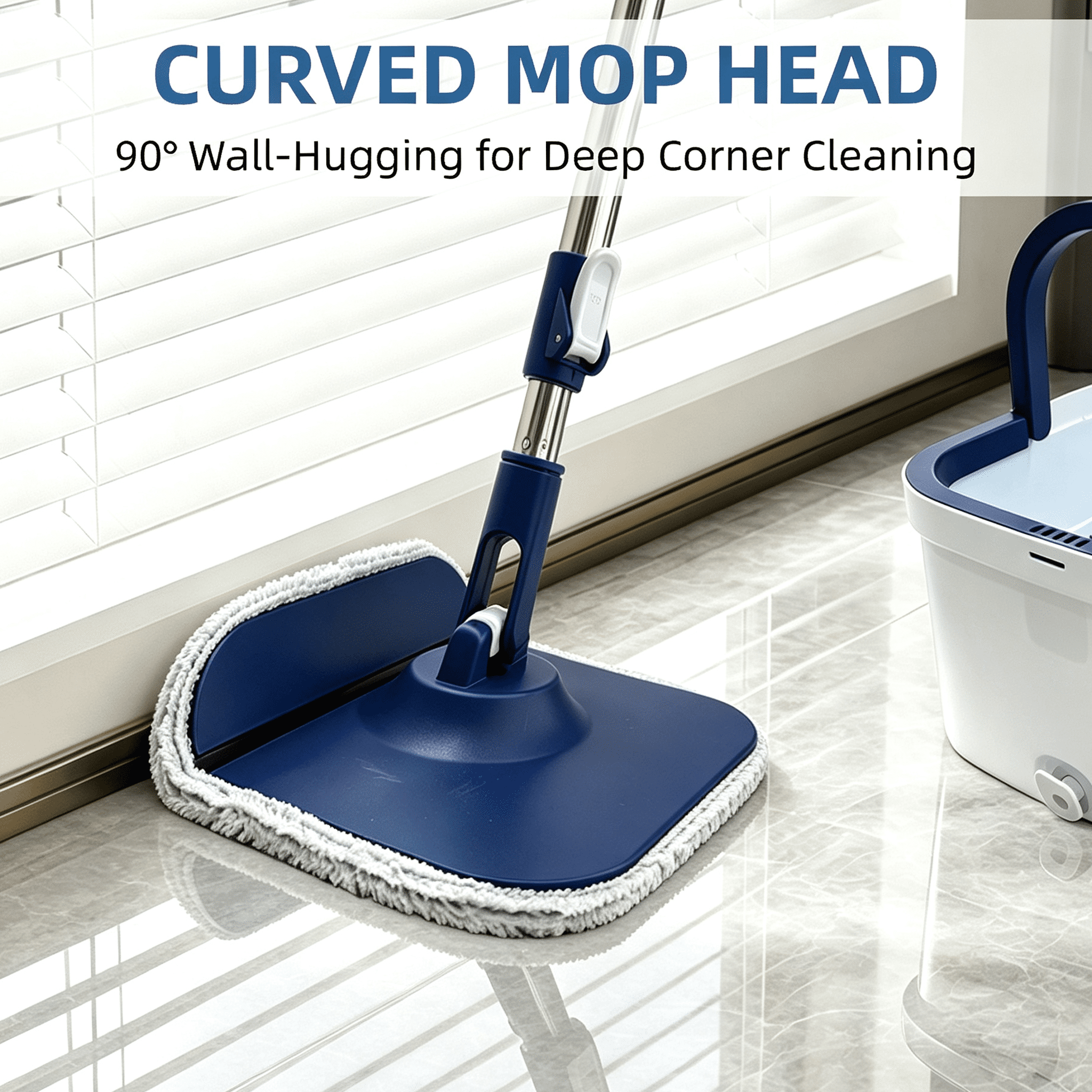 GARITIN Spin Mop and Bucket with Clean Dirty Water Separation, Microfiber Floor Mop for Hardwood Tile