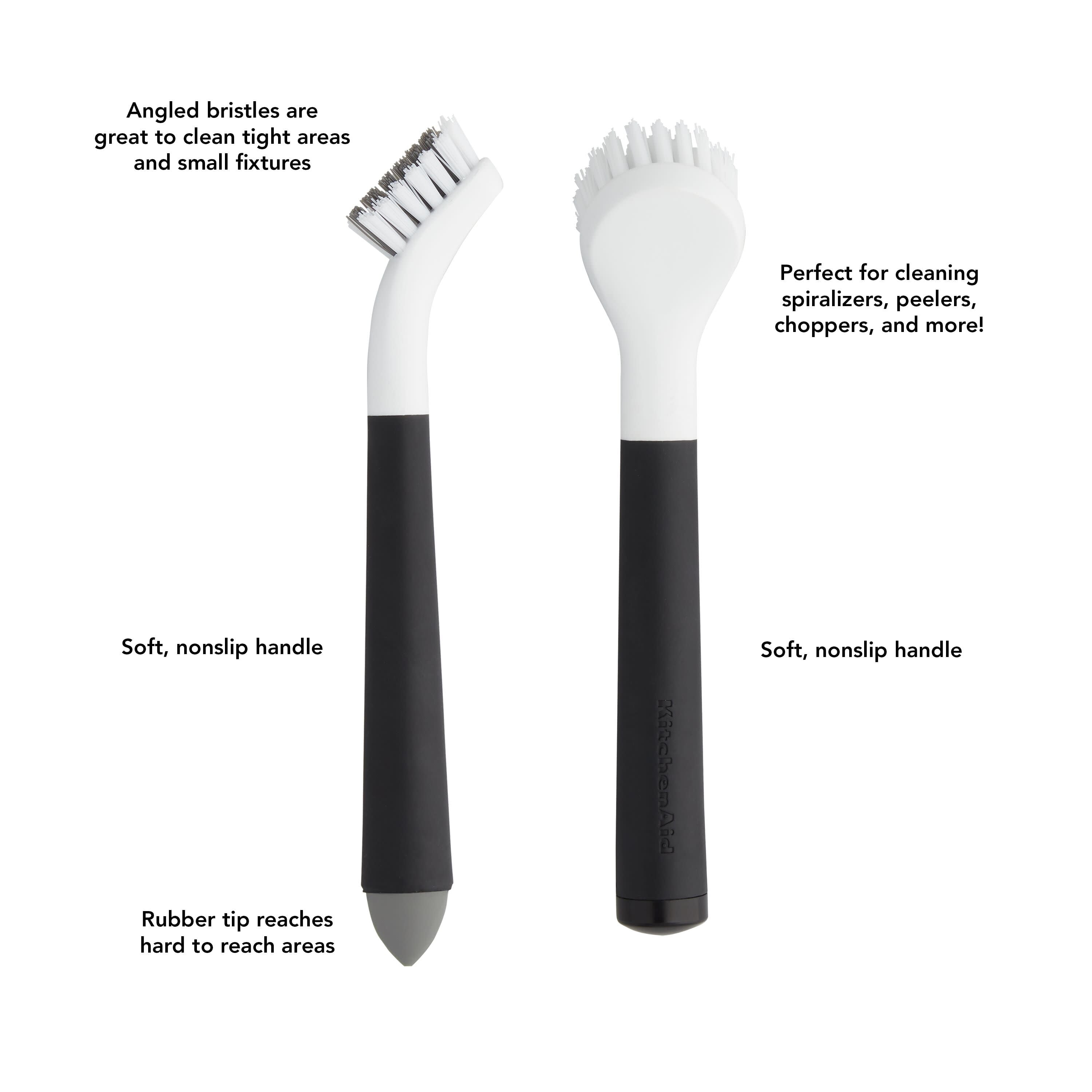 KitchenAid 2-Piece Dish Brush and Gadget Cleaning Brush, Black