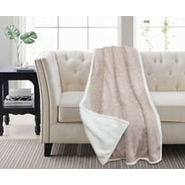 Madeline Sherpa Throw Tan Hearts