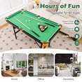 thumbnail image 5 of Costway 47" Folding Billiard Table Pool Game Table Indoor Kids w/ Cues Brush Chalk Green, 5 of 10