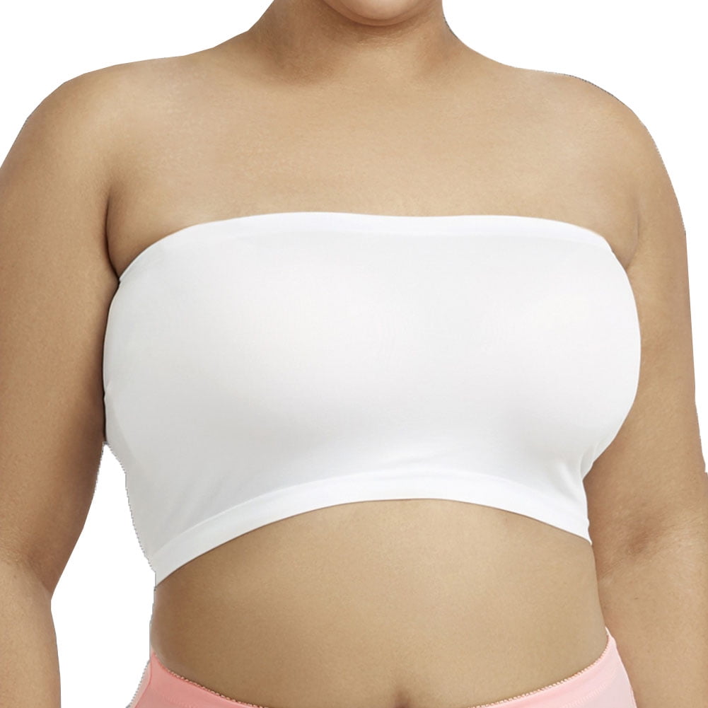 Seamless Spandex Bandeau Bra Cropped Tube Top Strapless Layering Tank One Size