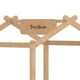 thumbnail image 5 of Miniyam Twin House Floor Bed with Fence and Door, Enclosed Kids Floor Bed Frame with Built-In Tray and Removable Signboard, Natural, 5 of 7