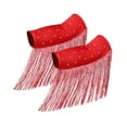 thumbnail image 3 of Segolike 1 Pair Latin Dance Arm Sleeves Competitions Shiny Comfortable Tassel Arm Sleeves Red, 3 of 7