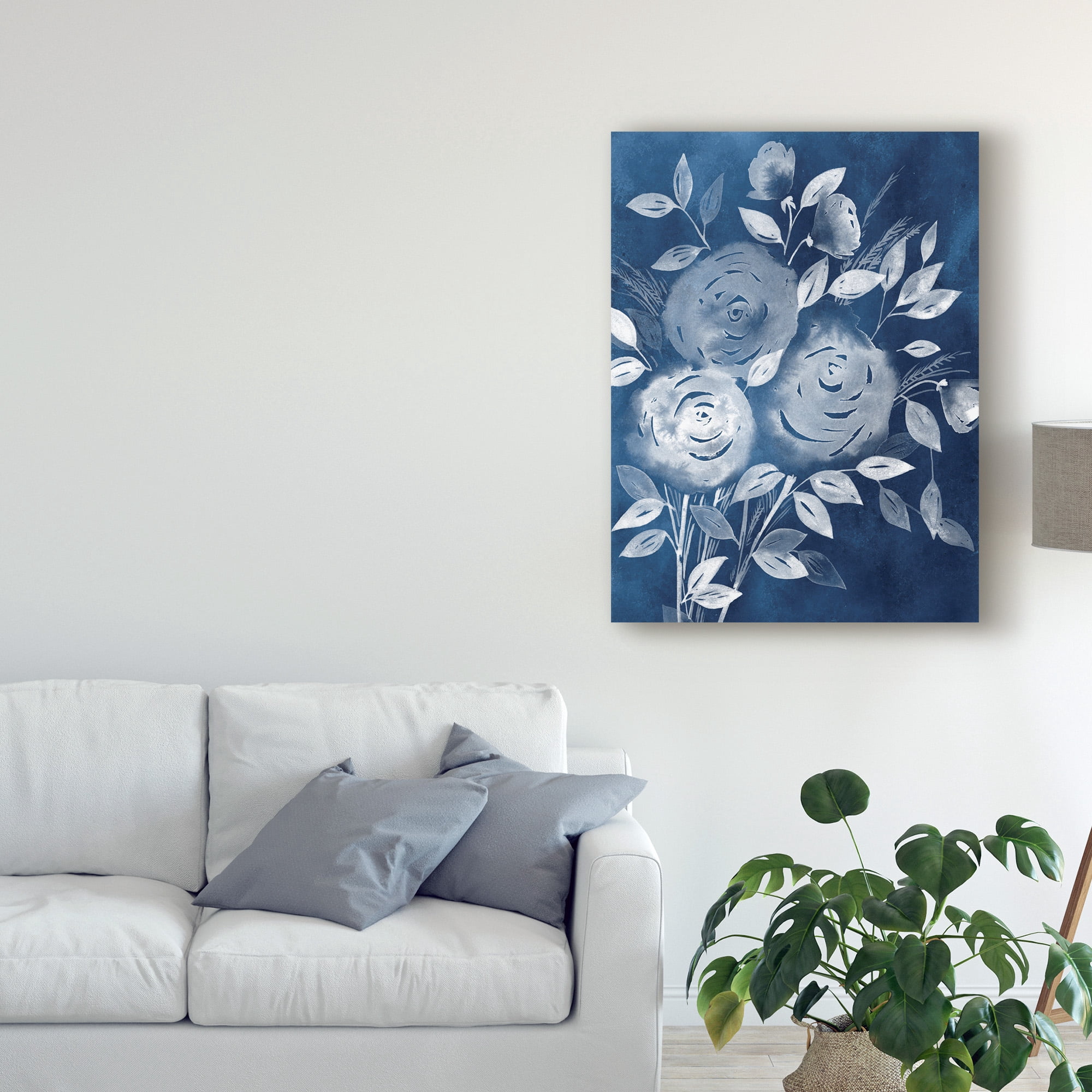 Trademark Fine Art 'Cyanotype Roses I' Canvas Art by Grace Popp