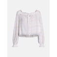 thumbnail image 6 of Joyspun Women's Flannel Peasant Sleep Top with Long Sleeves, Sizes XS-2X, 6 of 7