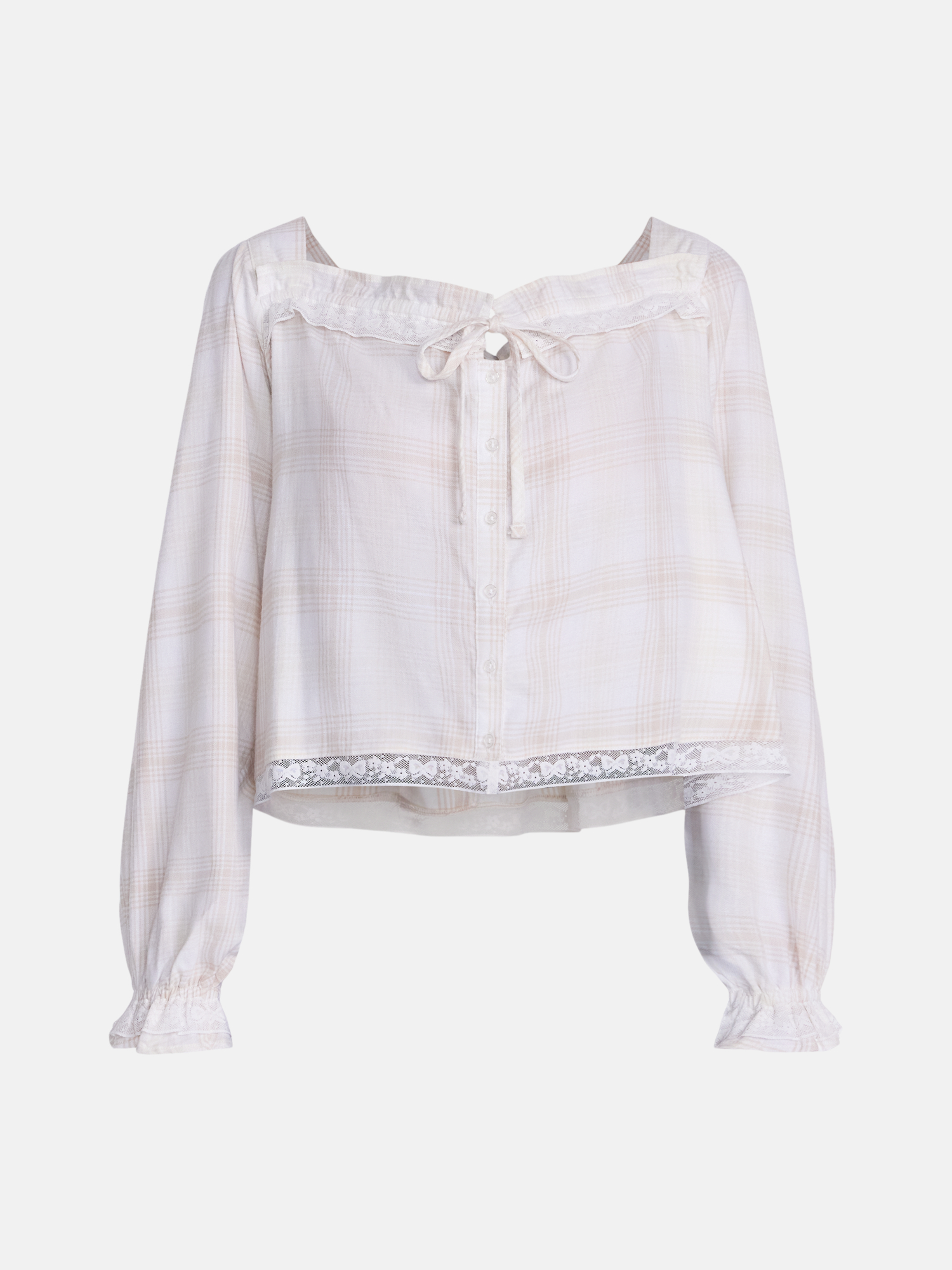 Joyspun Women's Flannel Peasant Sleep Top, Long Sleeve photo 6