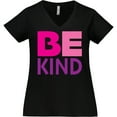 thumbnail image 3 of Inktastic Be Kind Logo in Pink and Purple Women's Plus Size V-Neck T-Shirt, 3 of 5