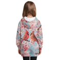 thumbnail image 2 of Xoenoiee Cardinal Cherry Blossom Print Hoodies Dress for Kids Trendy Long Hoodies Sweatshirt for Toddler Girls Pullover Sweater with Pocket Long Sleeve Shirt Active Jumpers Tunic Tops, 9-10 Years, 2 of 7