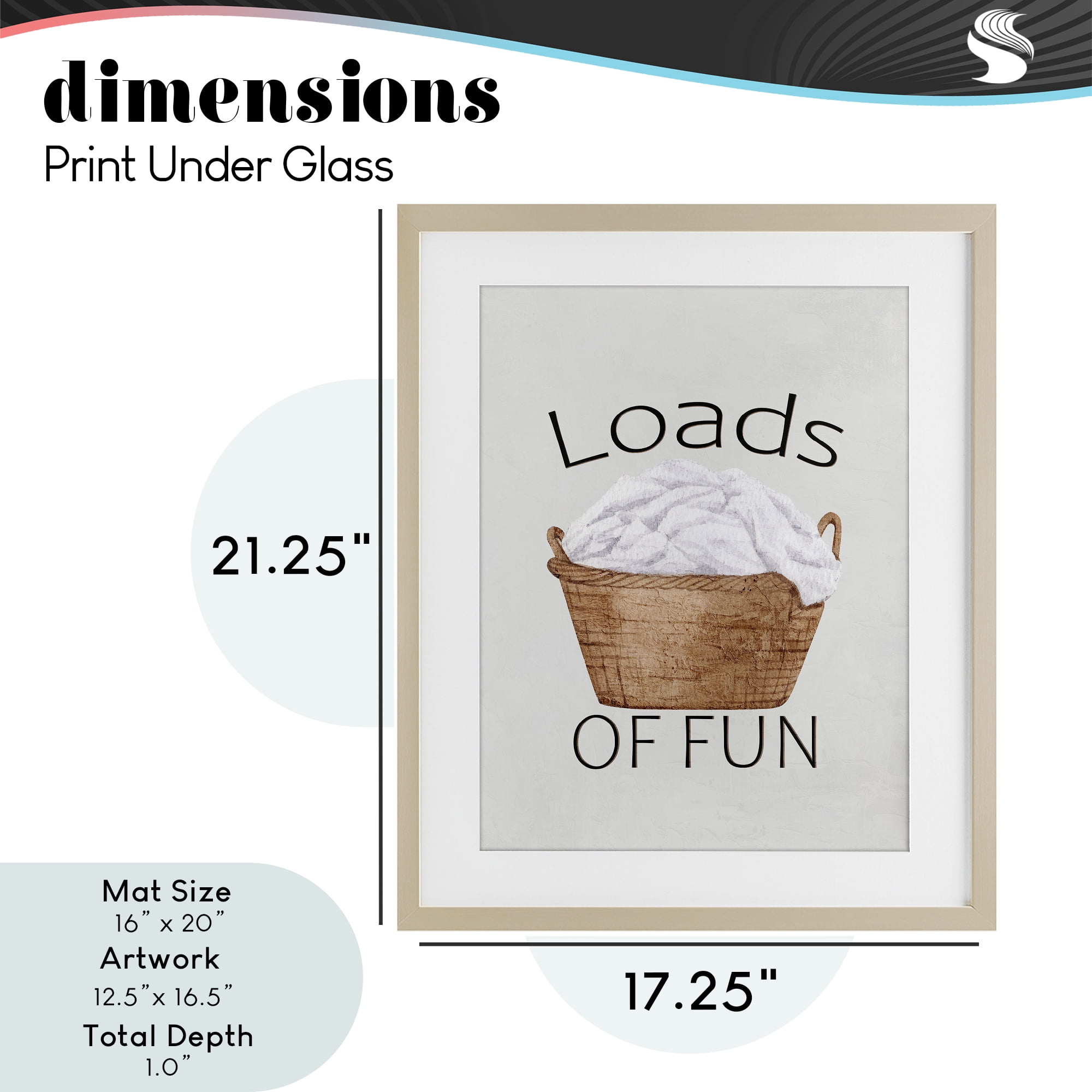 Loads Of Fun Laundry Basket Birch Framed Print Under Glass, design by Kim Allen