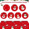 thumbnail image 4 of ZHAOCHENG Mantel navideño de 3 piezas: mantel navideño de muñeco de nieve, decoraciones de mesa rectangulares de plástico desechables, 4 of 5