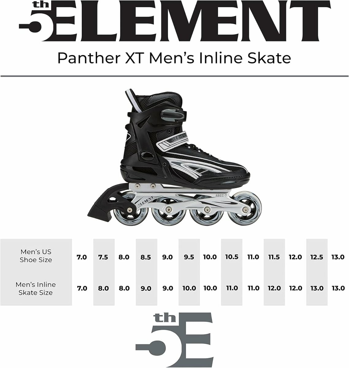 5th Element Panther XT Mens Recreational Inline Skates
