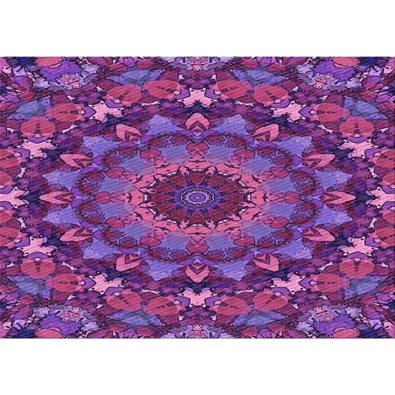 Ahgly Company Machine Washable Indoor Rectangle Transitional Dark Magenta Purple Area Rugs, 2' x 3'
