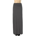 thumbnail image 3 of Womens Casual Solid Jersey Draped Long Maxi Skirt, 3 of 7