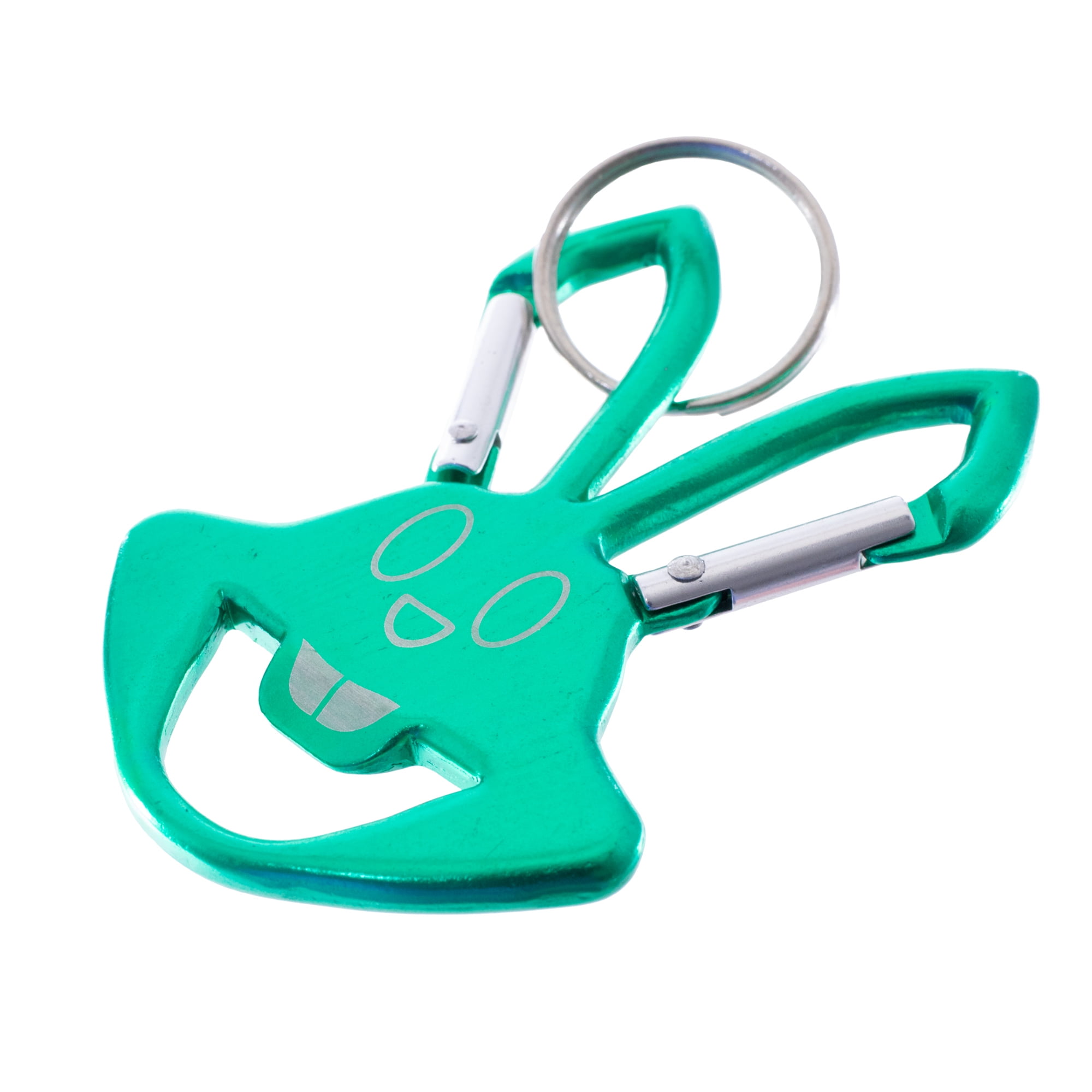 West Coast Paracord Double Sided Rabbit Carabiner & Bottle Opener - Aluminum Key Clip with Split Key Ring - Multiple Colors & Packs Available